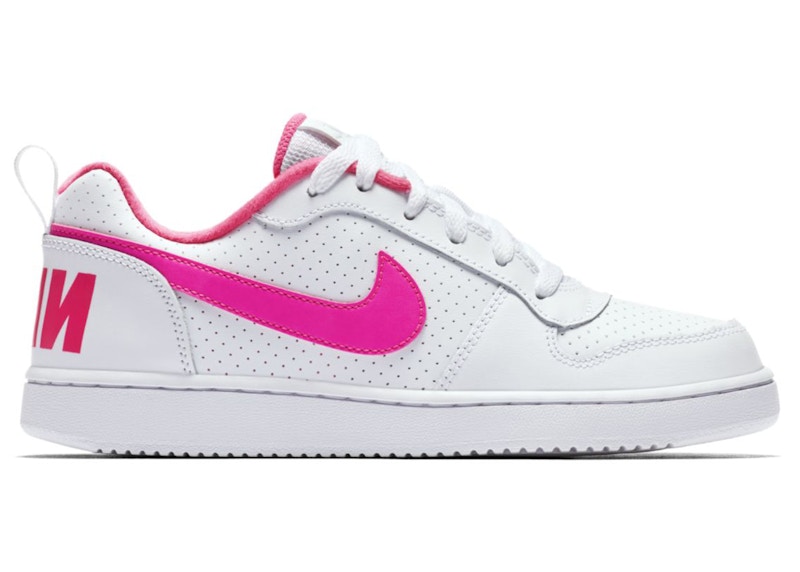 nike court borough low white pink