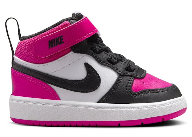 Pre-owned Nike Court Borough Mid 2 Sneakers In White/fierce Pink/black