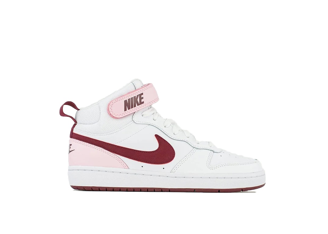 Pre-owned Nike Court Borough Mid 2 White Pink Foam (gs) In White/dark Beetroot-pink Foam