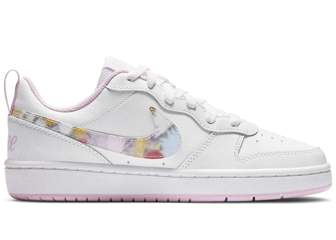 Pre-owned Nike Court Bourough Low 2 Se Floral Swoosh (gs) In White/multi-color-pink