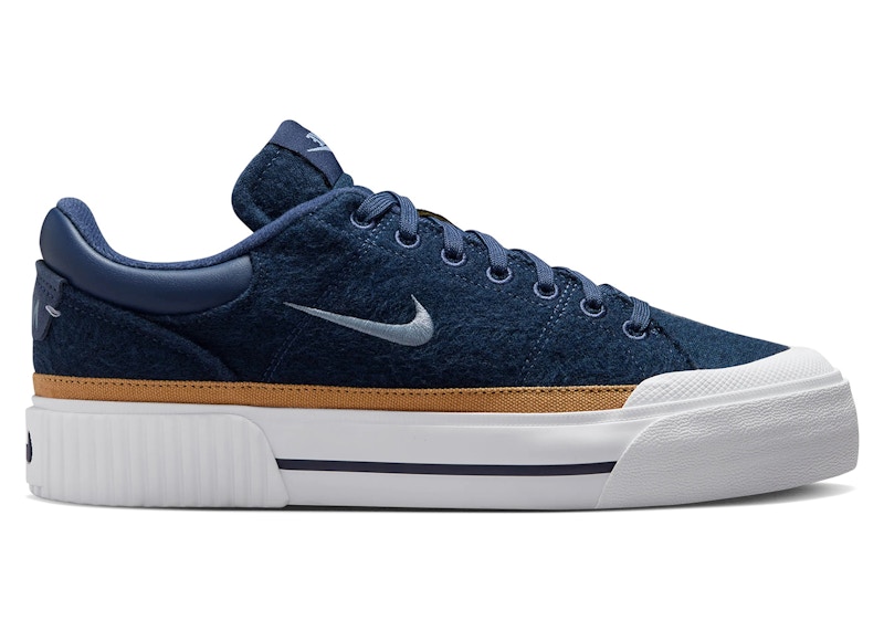 Pre-owned Nike Court Legacy Lift (women's) Sneakers In Midnight Navy Blue/flax/white