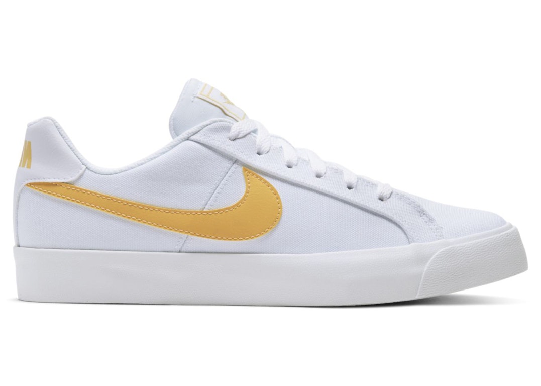 Pre-owned Nike Court Royale Ac Canvas White Topaz Gold (women's) In White/topaz Gold