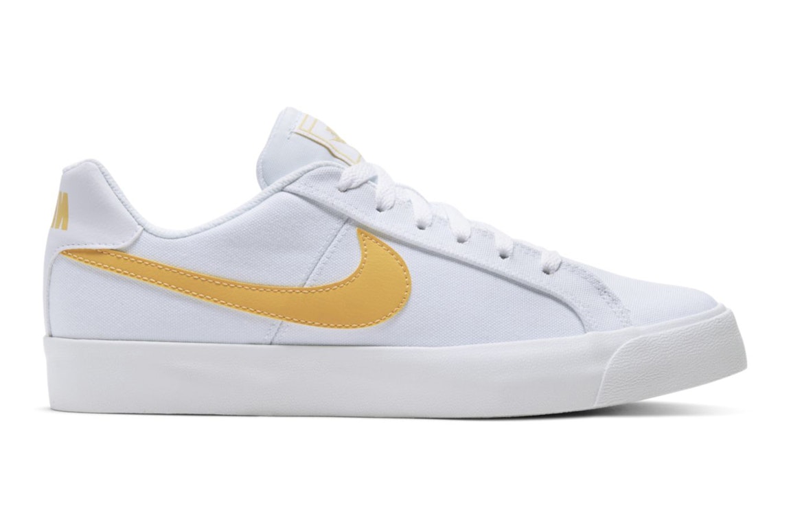 Pre-owned Nike Court Royale Ac Canvas White Topaz Gold (women's) In White/topaz Gold