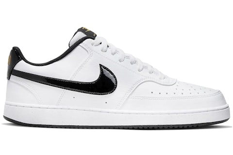 Nike Court Vision Baja Blanco Negro Metalizado Dorado Hombre