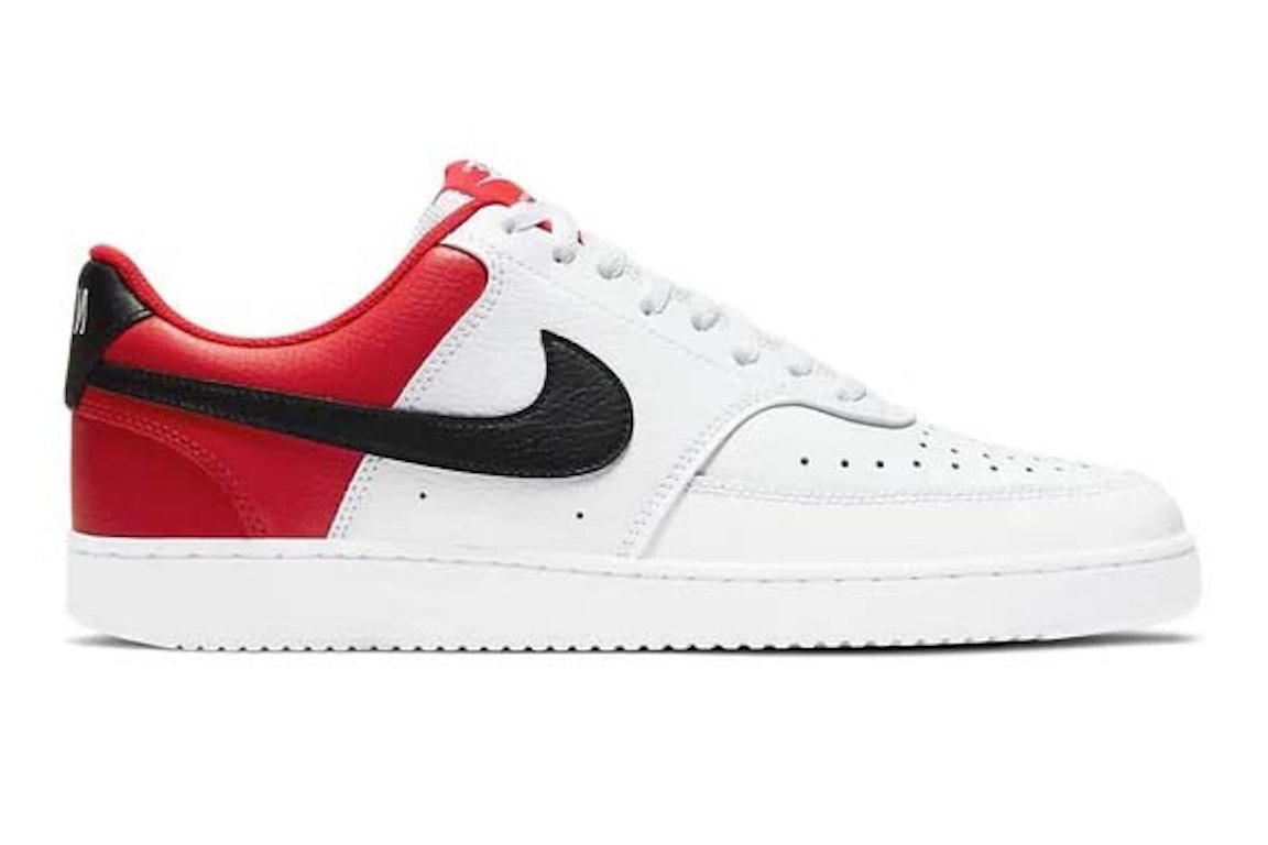 Pre-owned Nike Court Vision Low White Black University Red In White/black/university Red