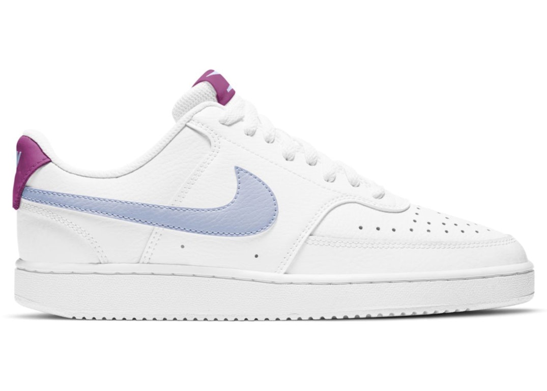 Pre-owned Nike Court Vision Low White Hydrogen Blue (women's) In White/hydrogen Blue/fire Pink