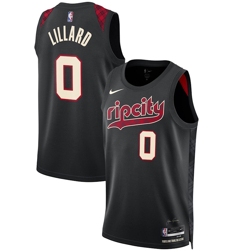 Nike Damian Lillard Portland Trail Blazers Jersey Black Men's