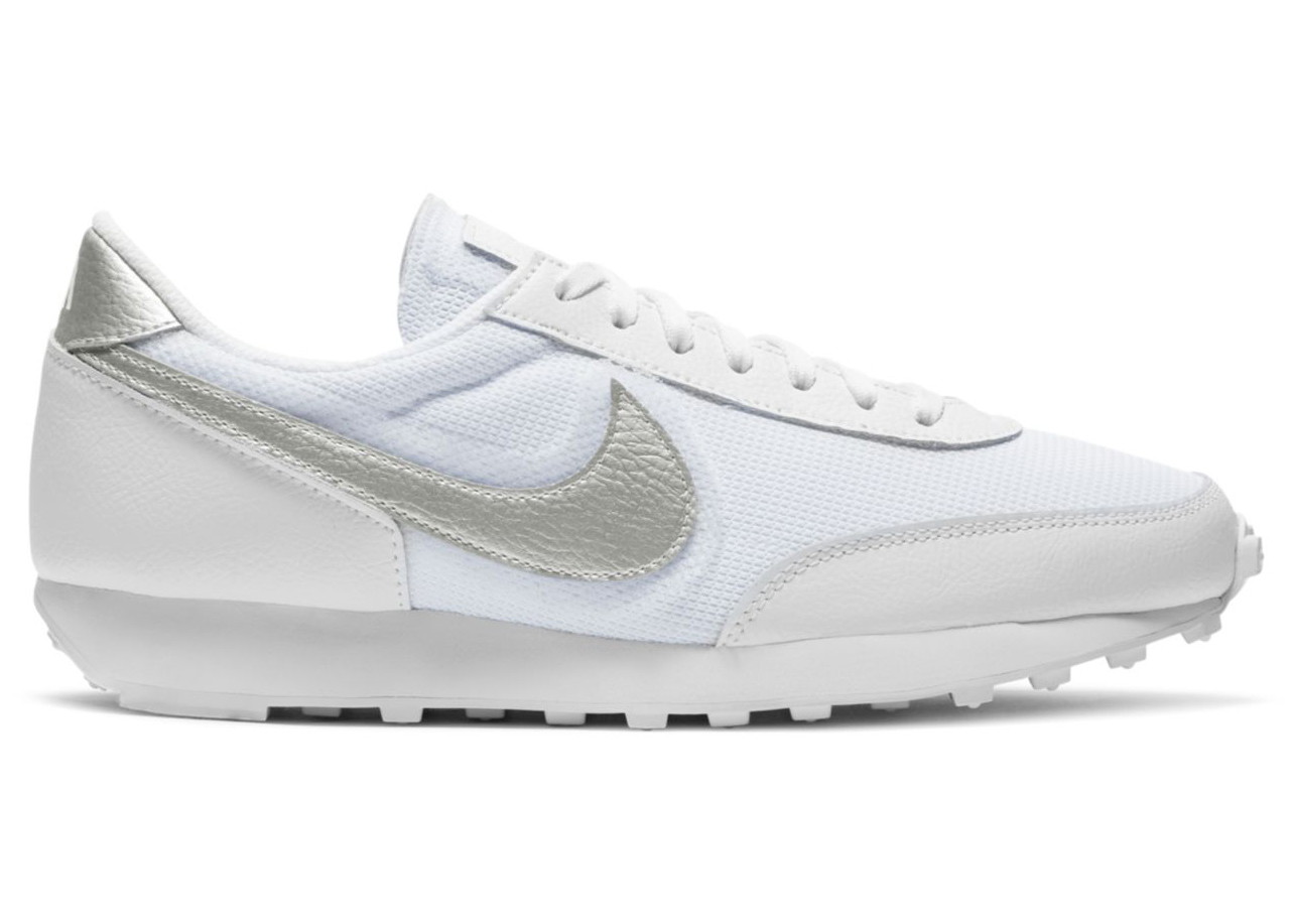 silver and white nikes