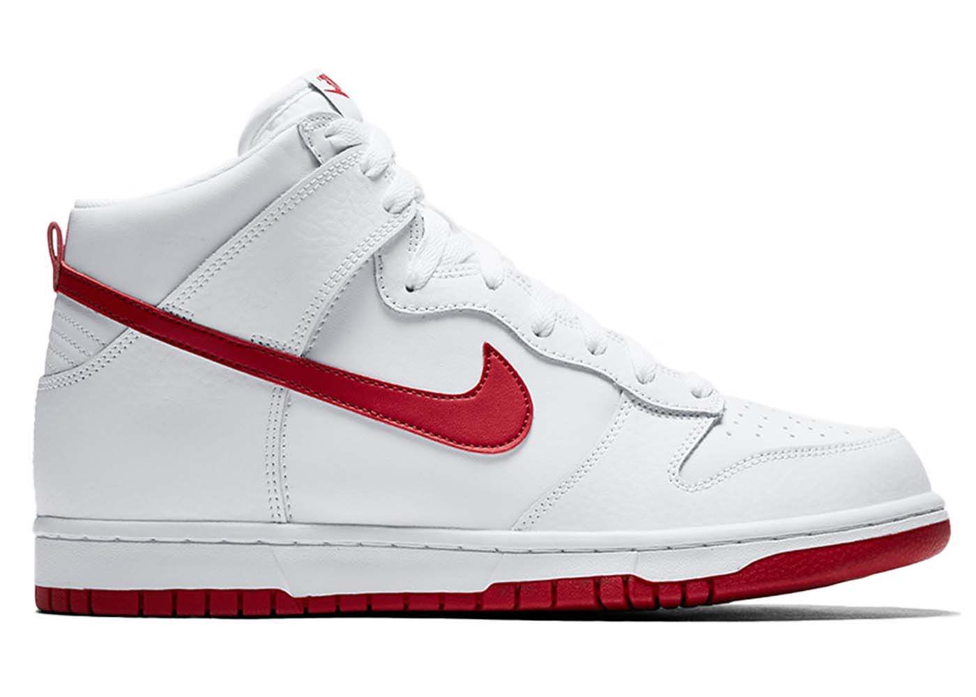 NIKE DUNK HIGH White and Red  26.5