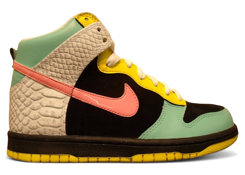 nike dunk high pink green