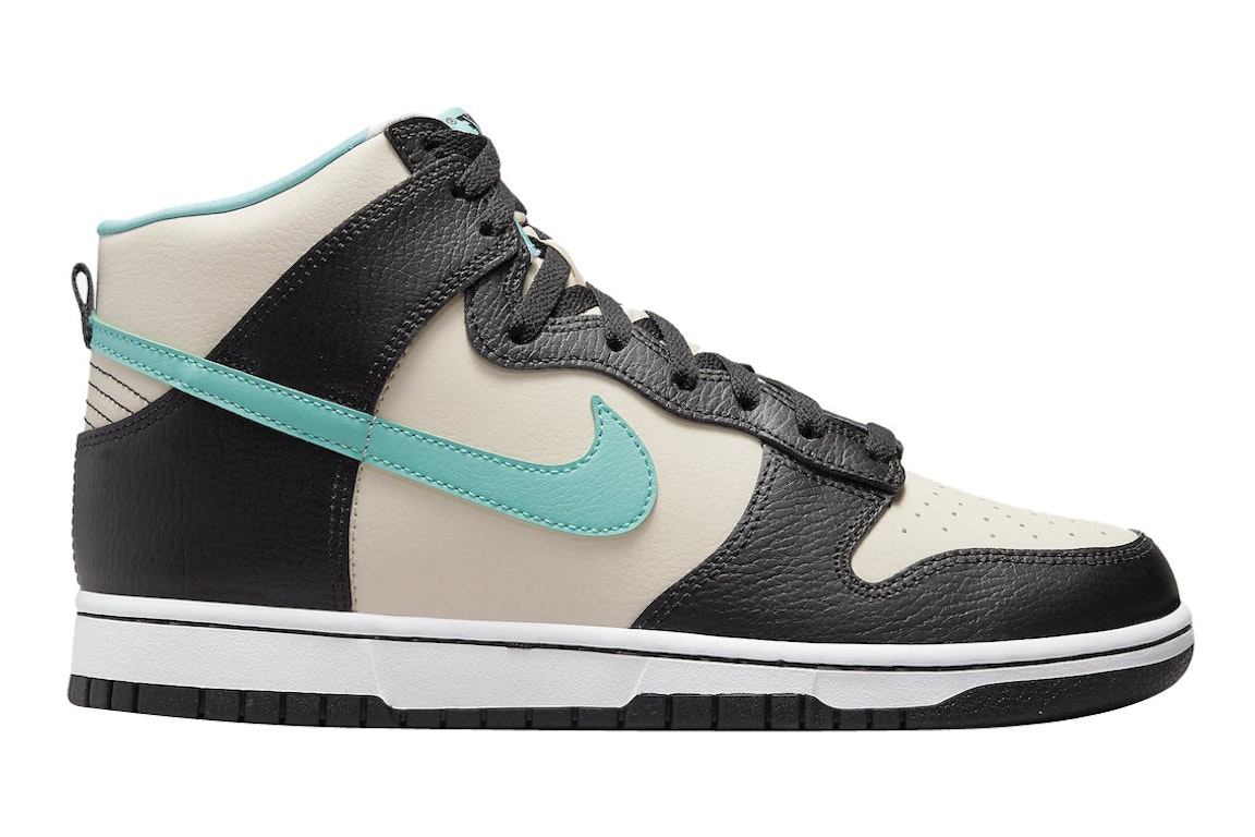 Pre-owned Nike Dunk High Emb Beige Black Washed Teal In Pearl White/washed Teal-black-white