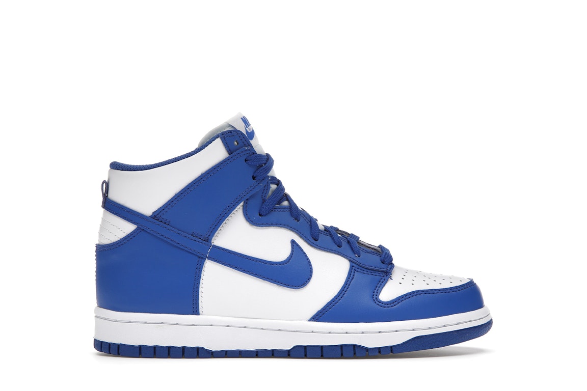 Pre-owned Nike Dunk High Game Royal (gs) In White/game Royal-total Orange