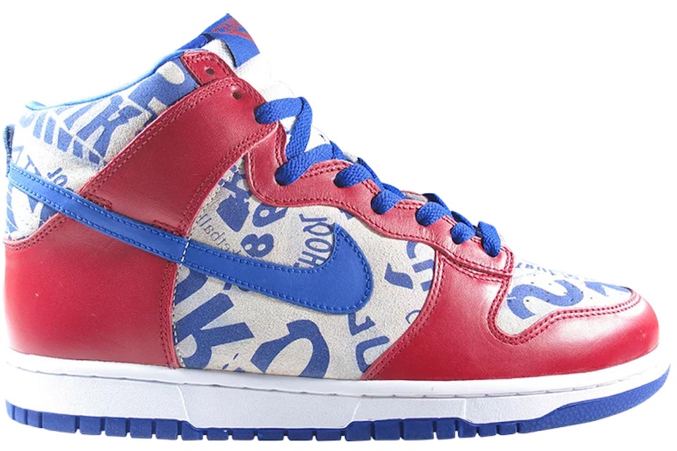 Nike sb dunks high red and blue Clearance