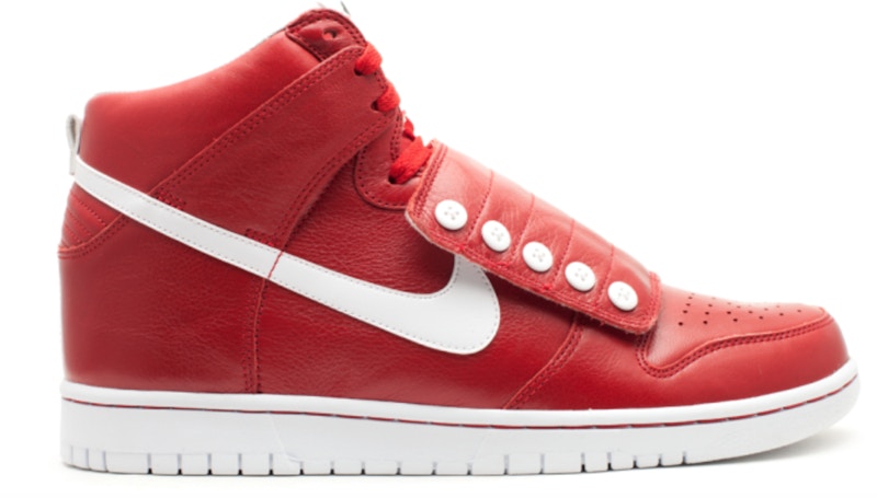 Red nikes with store strap