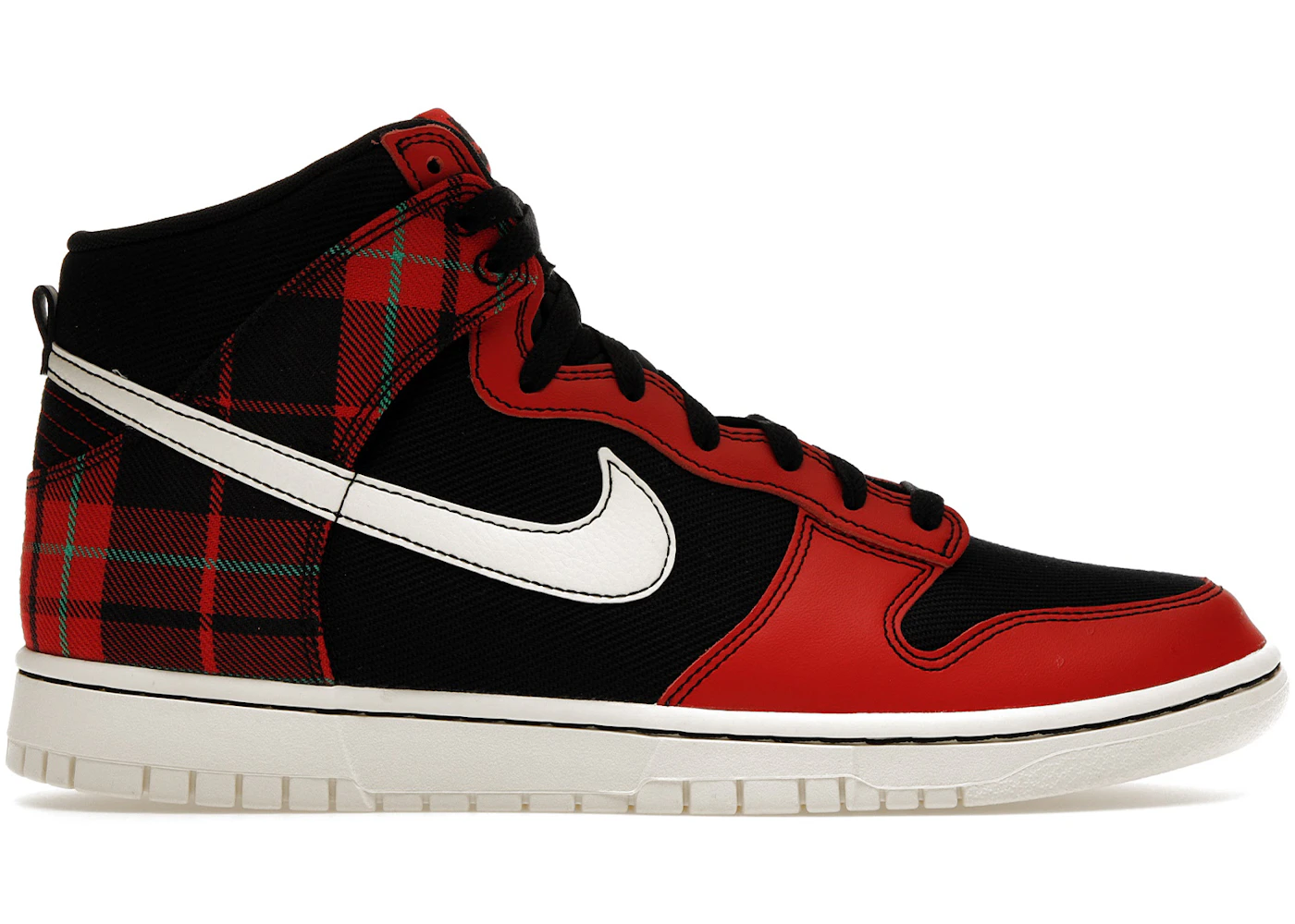 Nike Dunk High SE Tartan Plaid Black University Red Men's - DV0826-001 - US