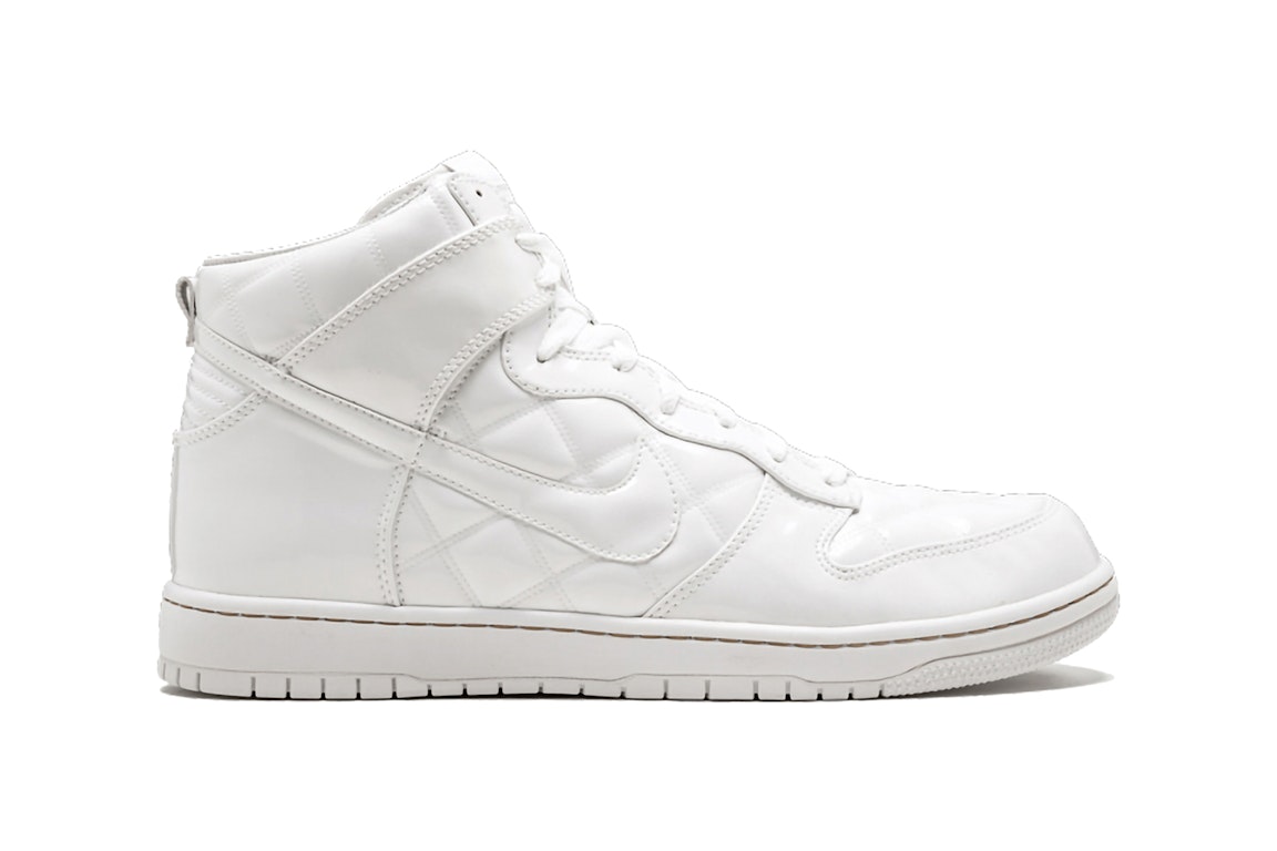 Pre-owned Nike Dunk High Supreme Olympic Octagon Quilted Patent White In White/white