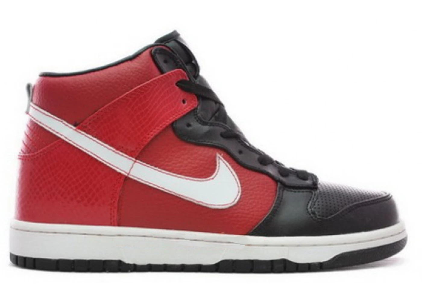 Nike dunk high sales black and red