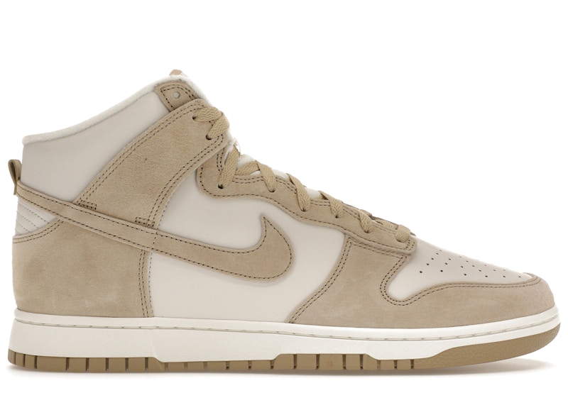 Nike's Dunk High Steps Out In A White And Beige Outfit