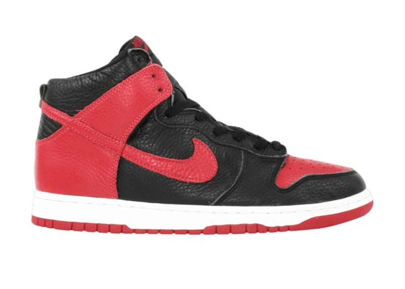 Nike Dunk High Tumbled Leather Black Varsity Red メンズ - 630383