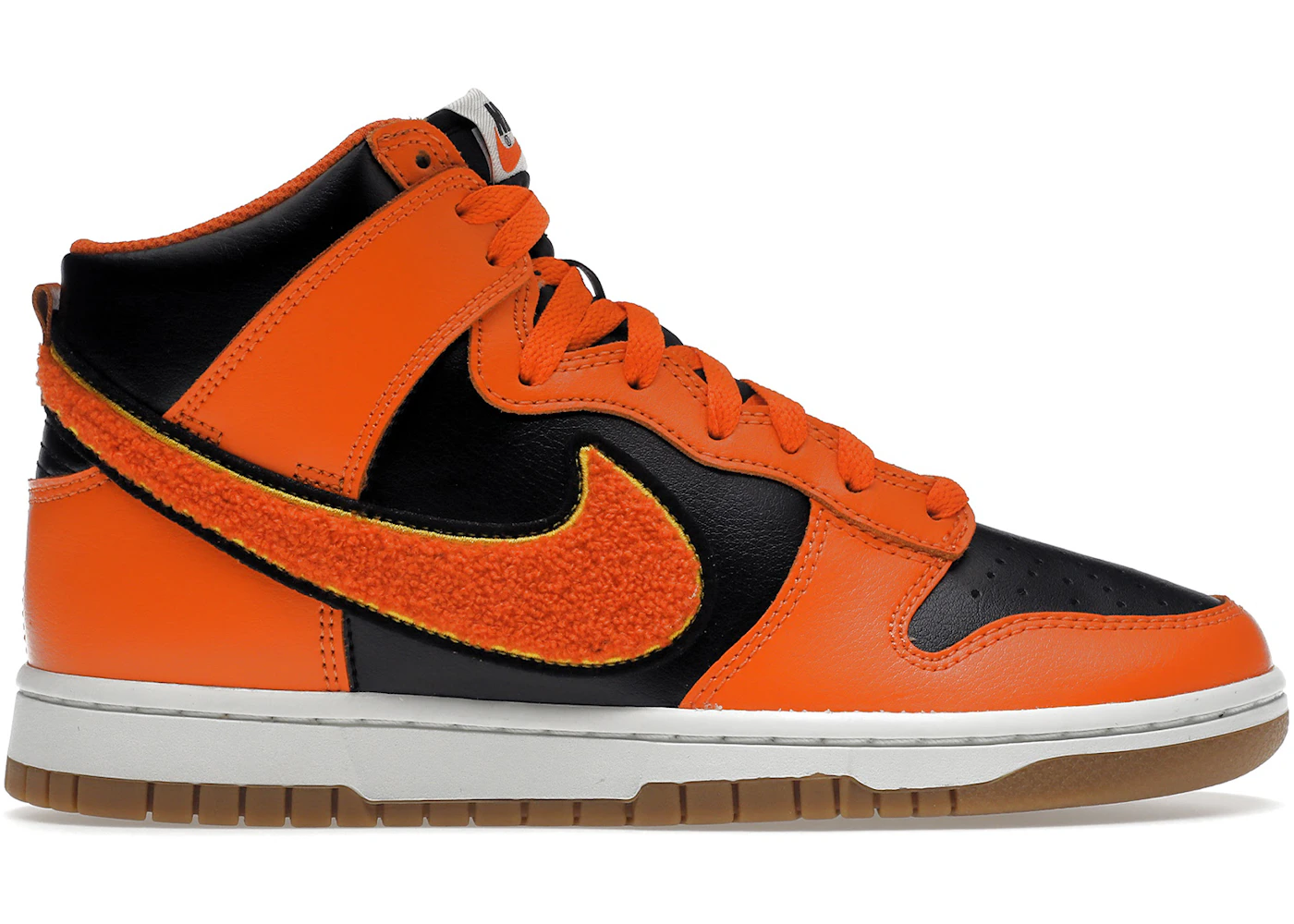 Orange Nike Check Mark Nike Dunk High Retro Chenille Swoosh Safety