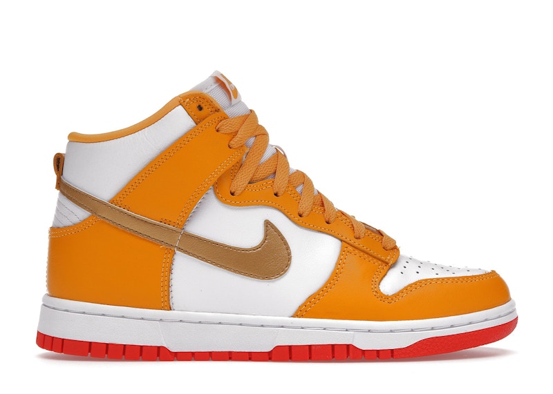 Gold nike shop dunks high tops