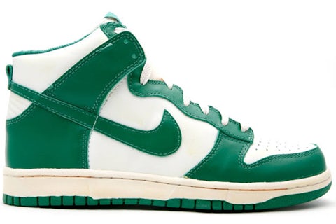 Green nike dunks high shop