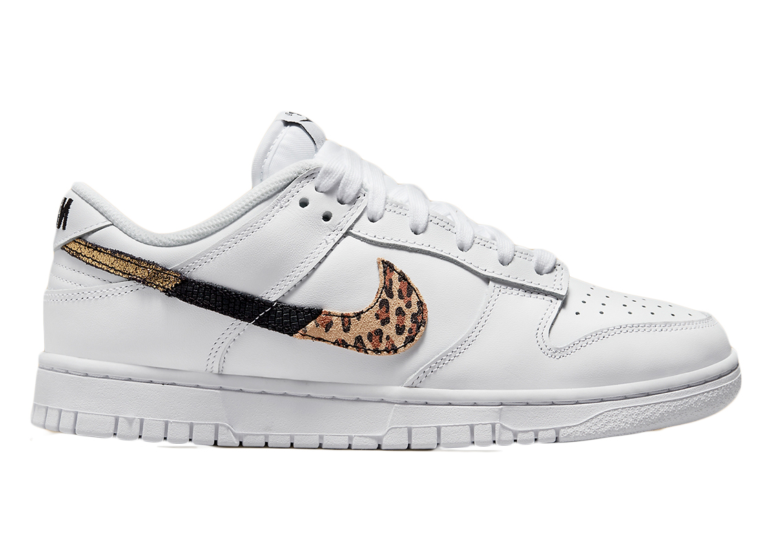 white leather nike dunks low tops