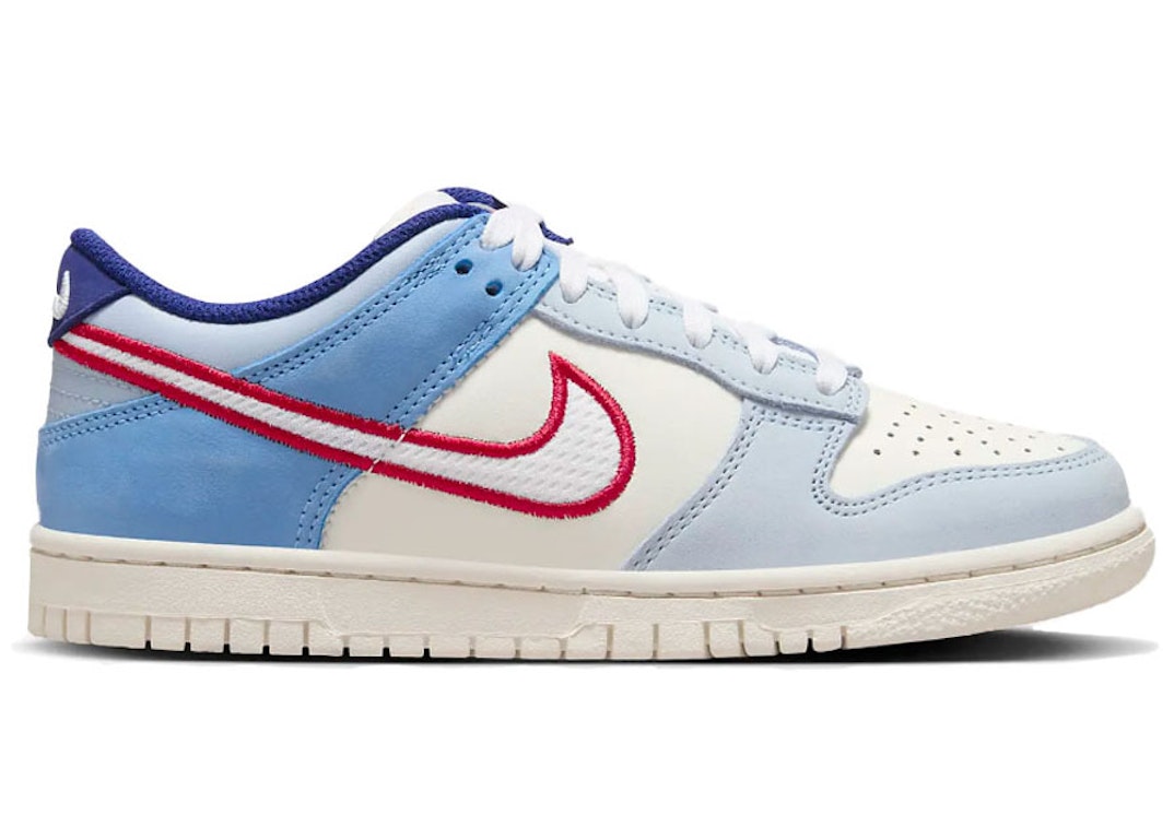 Pre-owned Nike Dunk Low Armory Blue Red Mesh (gs) In Sail/sail/light Armory Blue