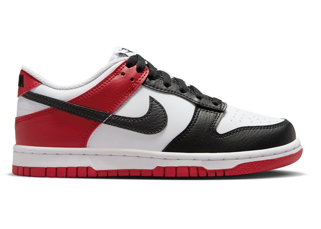 Pre-owned Nike Dunk Low Black Toe (gs) In Black/gym Red/white
