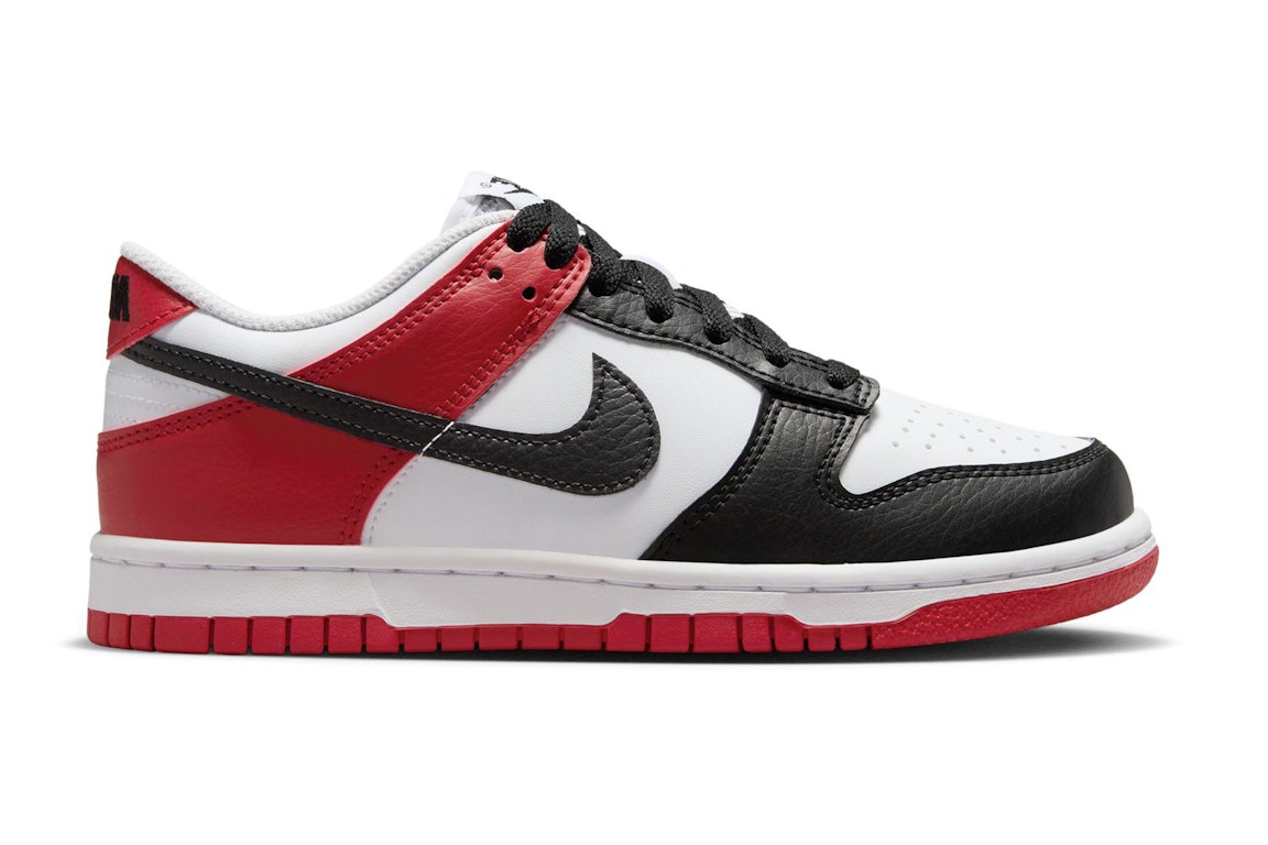 Pre-owned Nike Dunk Low Black Toe (gs) In Black/gym Red/white