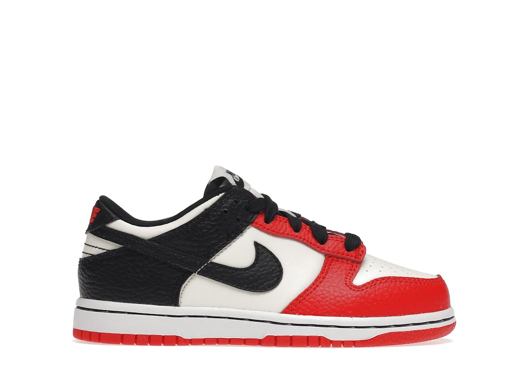 Pre-owned Nike Dunk Low Emb Nba 75th Anniversary Chicago (ps) In Sail/black/chile Red