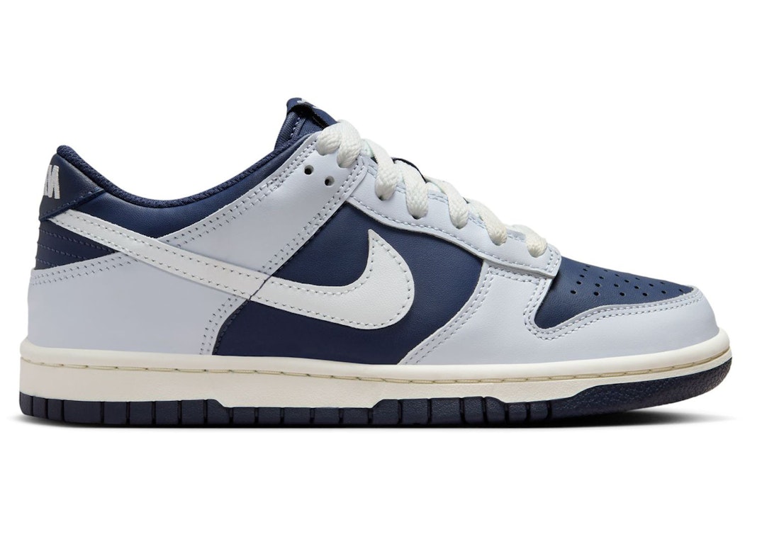 Pre-owned Nike Dunk Low Football Grey Midnight Navy (gs) In Football Grey/summit White/midnight Navy