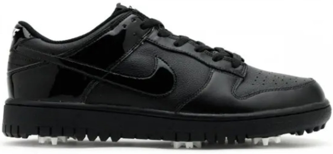 Pre-owned Nike Dunk Low Golf Black Patent In Black/black/black