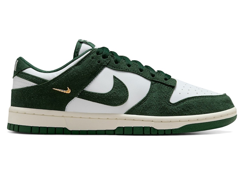 Pre-owned Nike Dunk Low Gold Mini Swoosh (women's) Sneakers In Summit White/gorge Green/sail