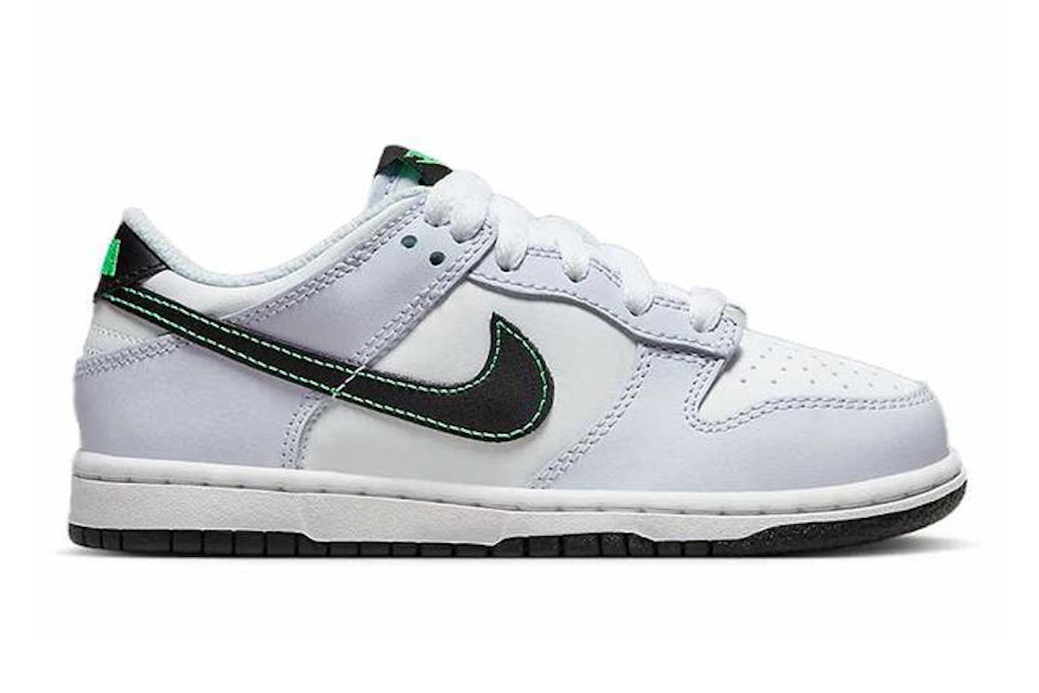 Pre-owned Nike Dunk Low Grey Green Strike (gs) In White/black/football Grey