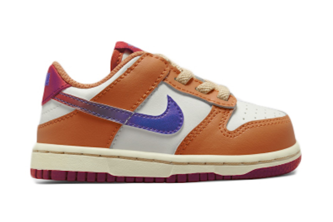 Pre-owned Nike Babies'  Dunk Low Hot Curry Game Royal (td) In Sail/university Red/hot Curry