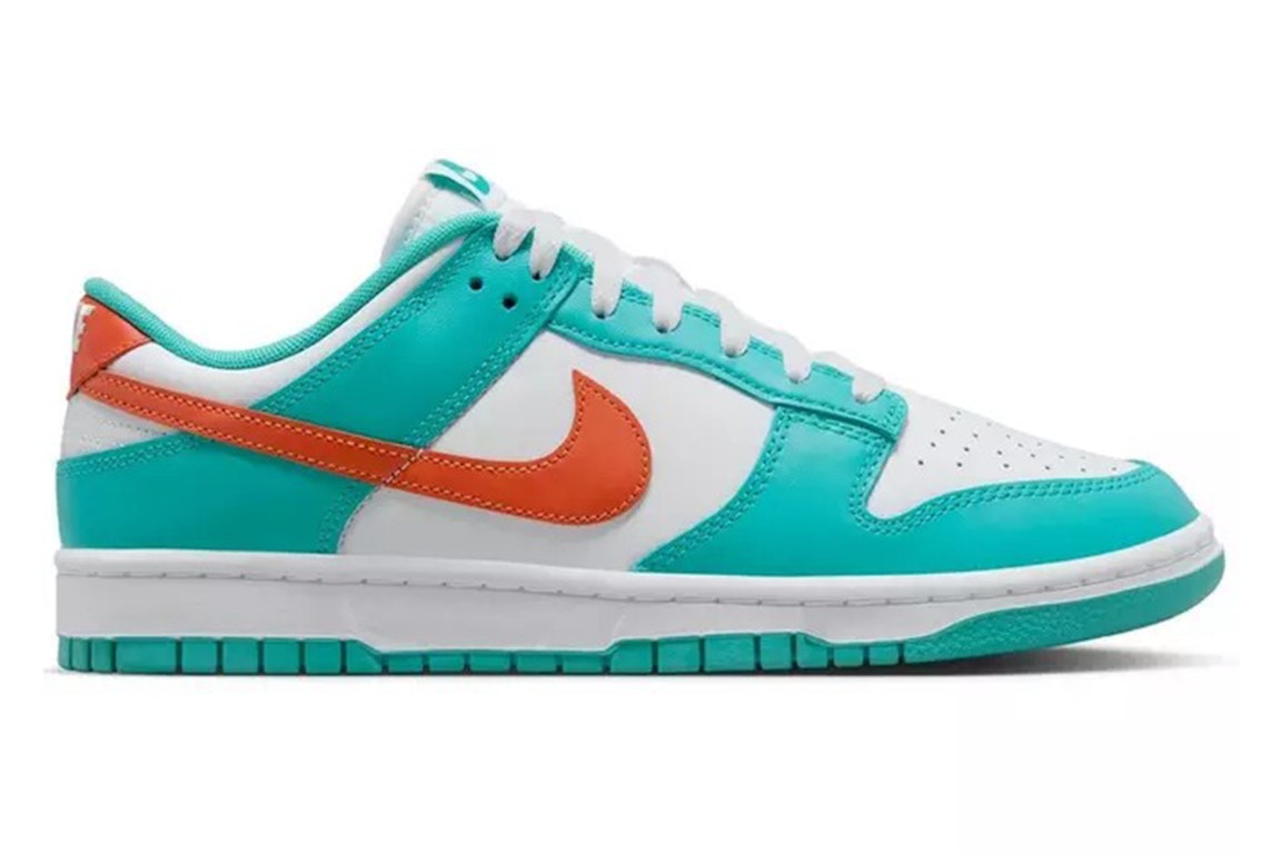 Pre-owned Nike Dunk Low Miami Dolphins In White/cosmic Clay/dusty Cactus