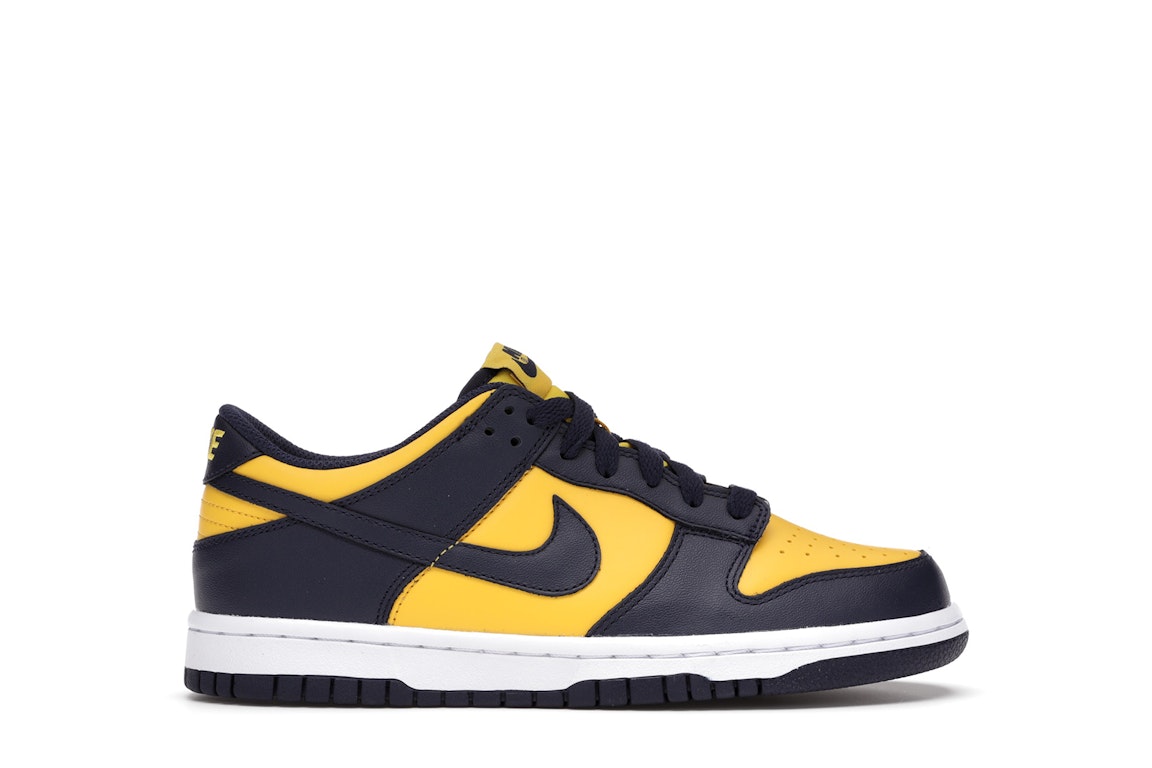 Pre-owned Nike Dunk Low Michigan (2021/2024) (gs) In Varsity Maize/midnight Navy-white