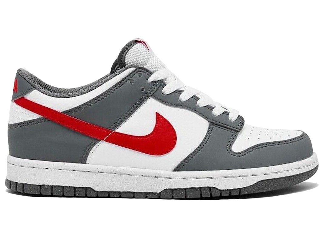 Pre-owned Nike Dunk Low Next Nature Smoke Grey Light Crimson (gs) In Smoke Grey/light Crimson/white