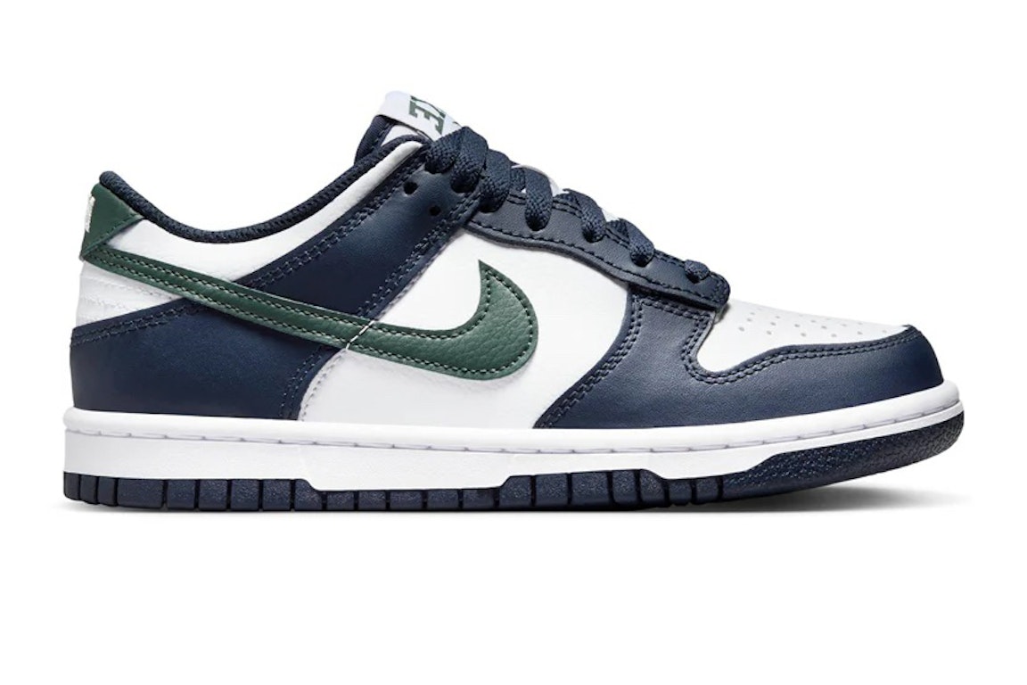 Pre-owned Nike Dunk Low Obsidian Vintage Green (gs) In Obsidian/vintage Green/white