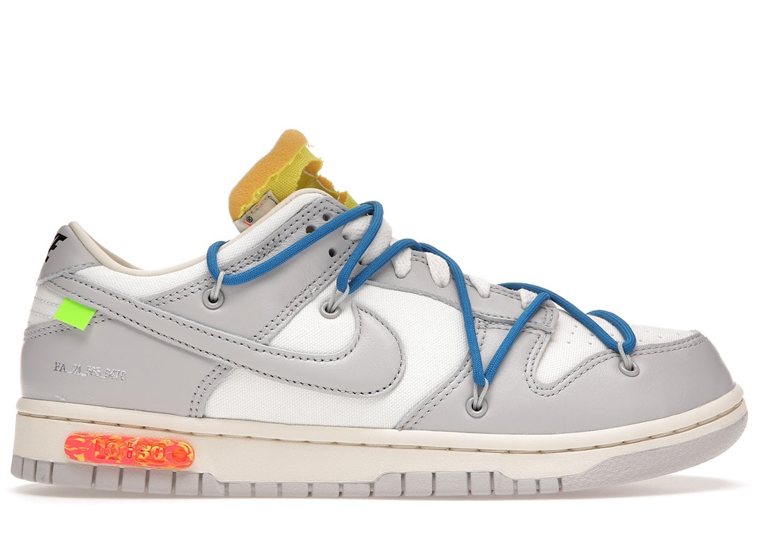 Pre-owned Nike Dunk Low Off-white Lot 10 In Sail/neutral Grey-battle Blue