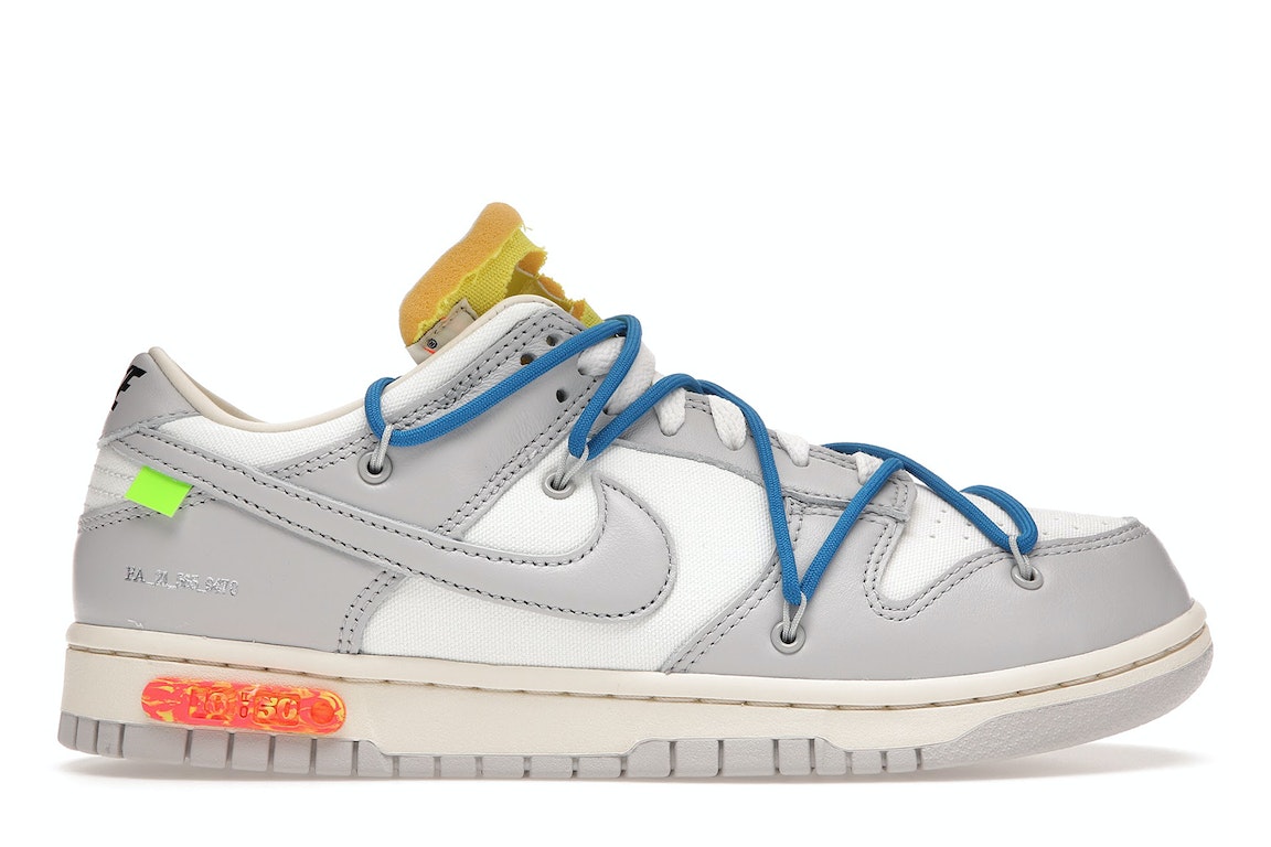 Pre-owned Nike Dunk Low Off-white Lot 10 In Sail/neutral Grey-battle Blue