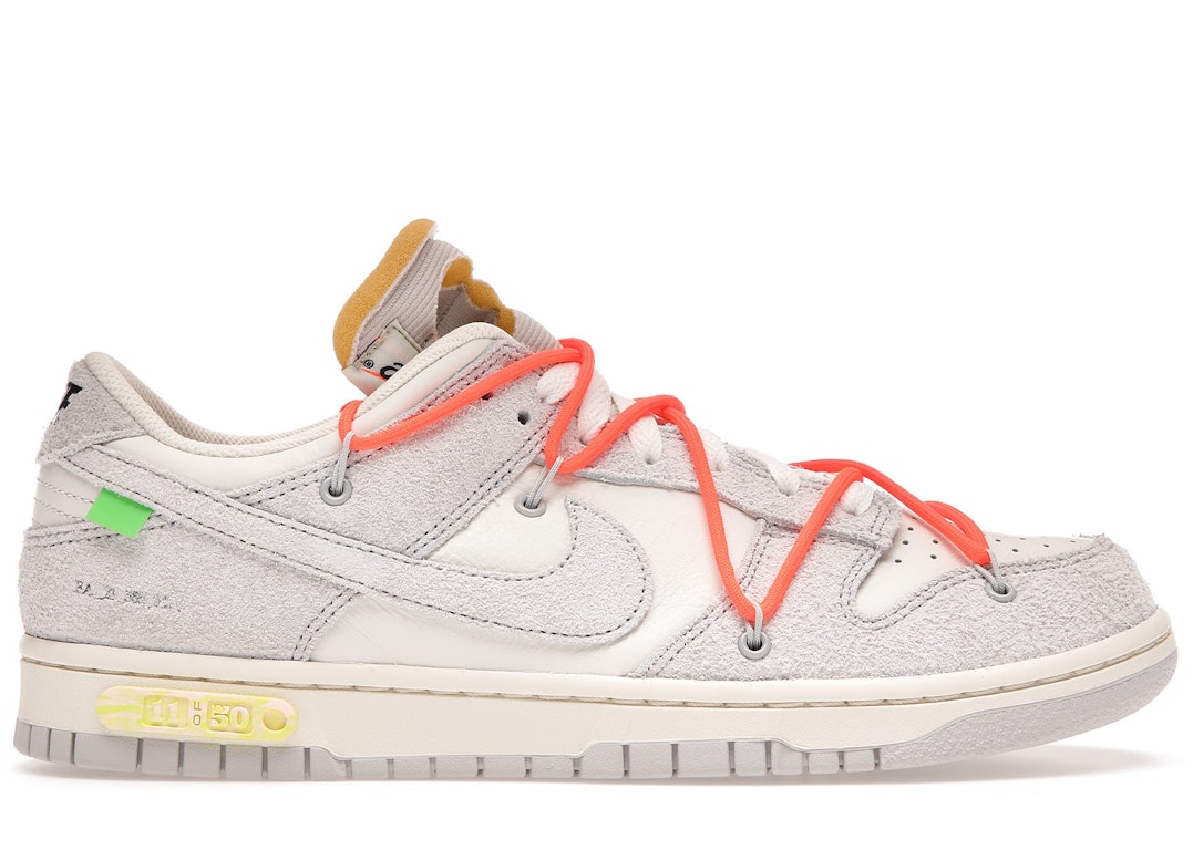 Pre-owned Nike Dunk Low Off-white Lot 11 In Sail/neutral Grey
