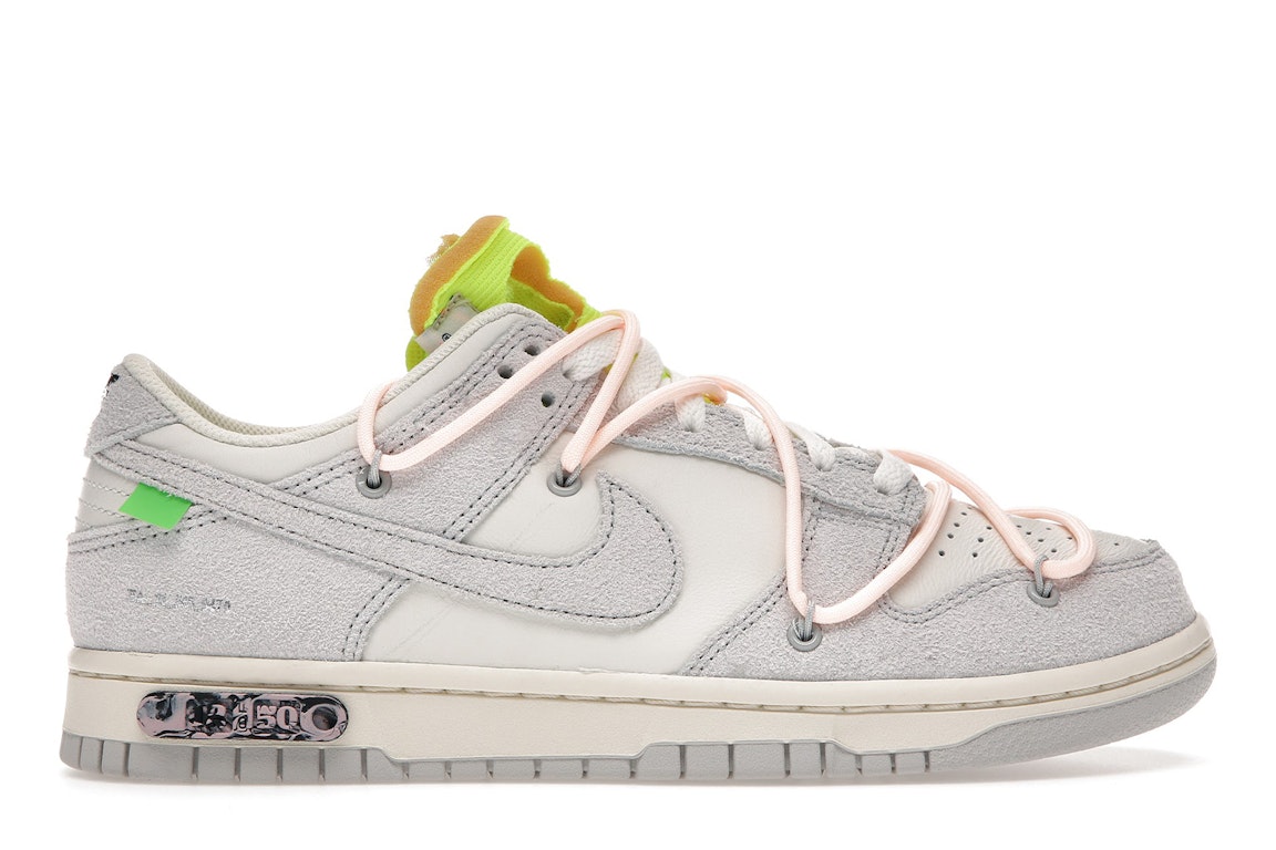Pre-owned Nike Dunk Low Off-white Lot 12 In Sail/neutral Grey-crimson Tint