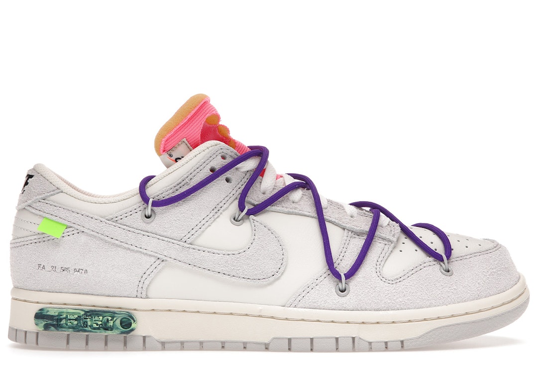 Pre-owned Nike Dunk Low Off-white Lot 15 In Sail/neutral Grey