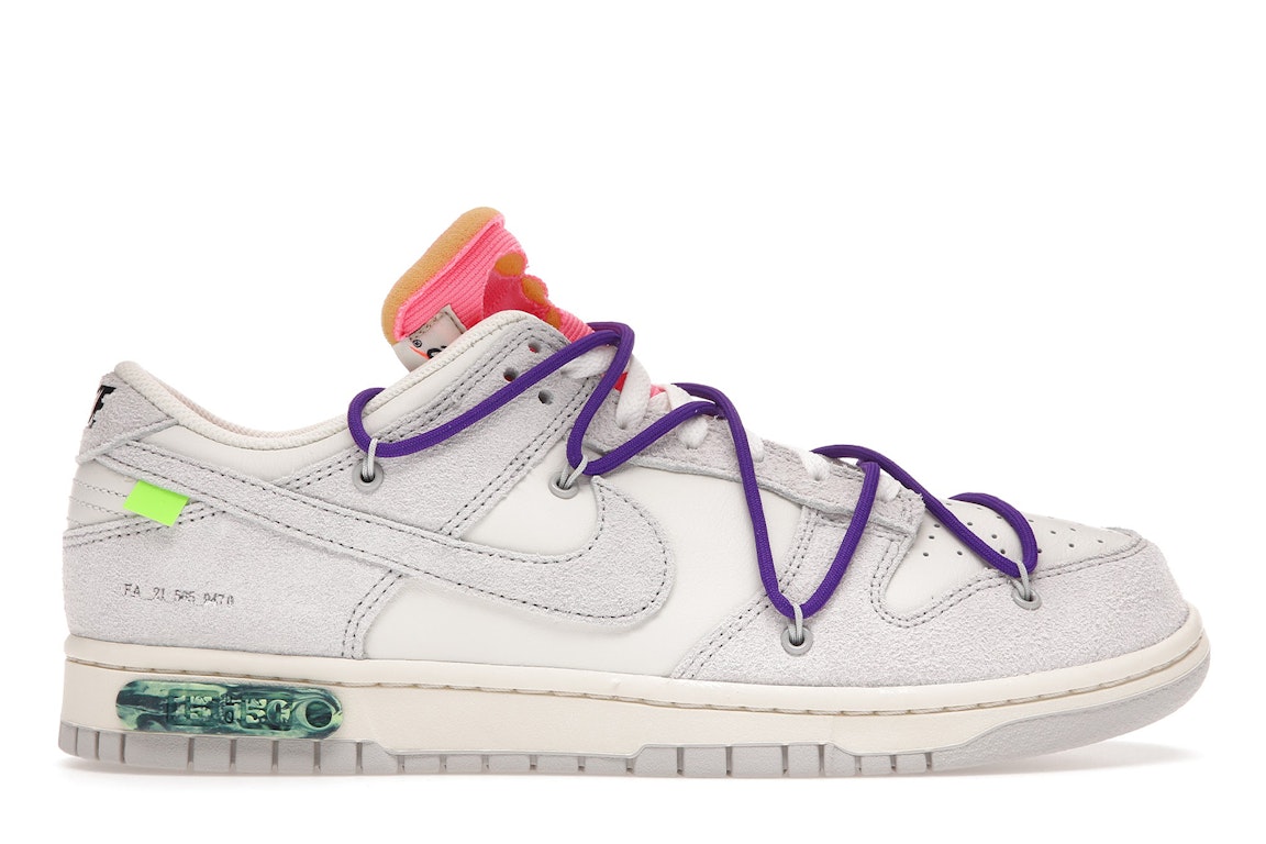 Pre-owned Nike Dunk Low Off-white Lot 15 In Sail/neutral Grey