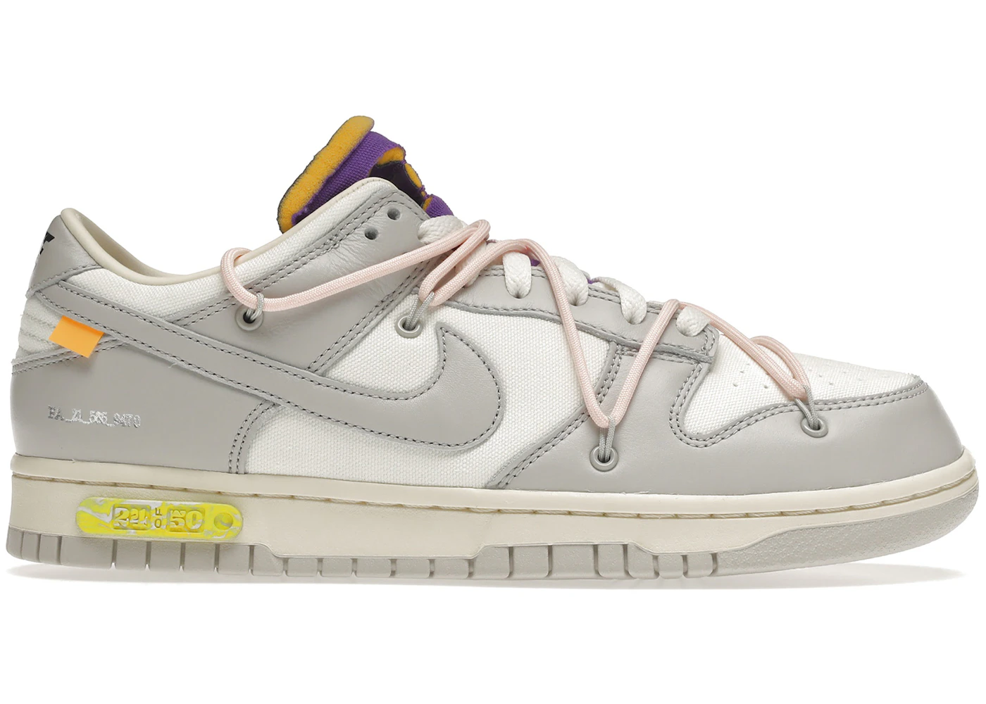 Nike Off-White x Dunk Low 'Lot 03 of 50' Sneakers | Men's Size 9, Grey/White