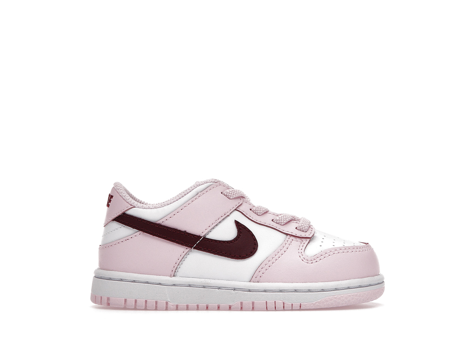 pink and white dunks low