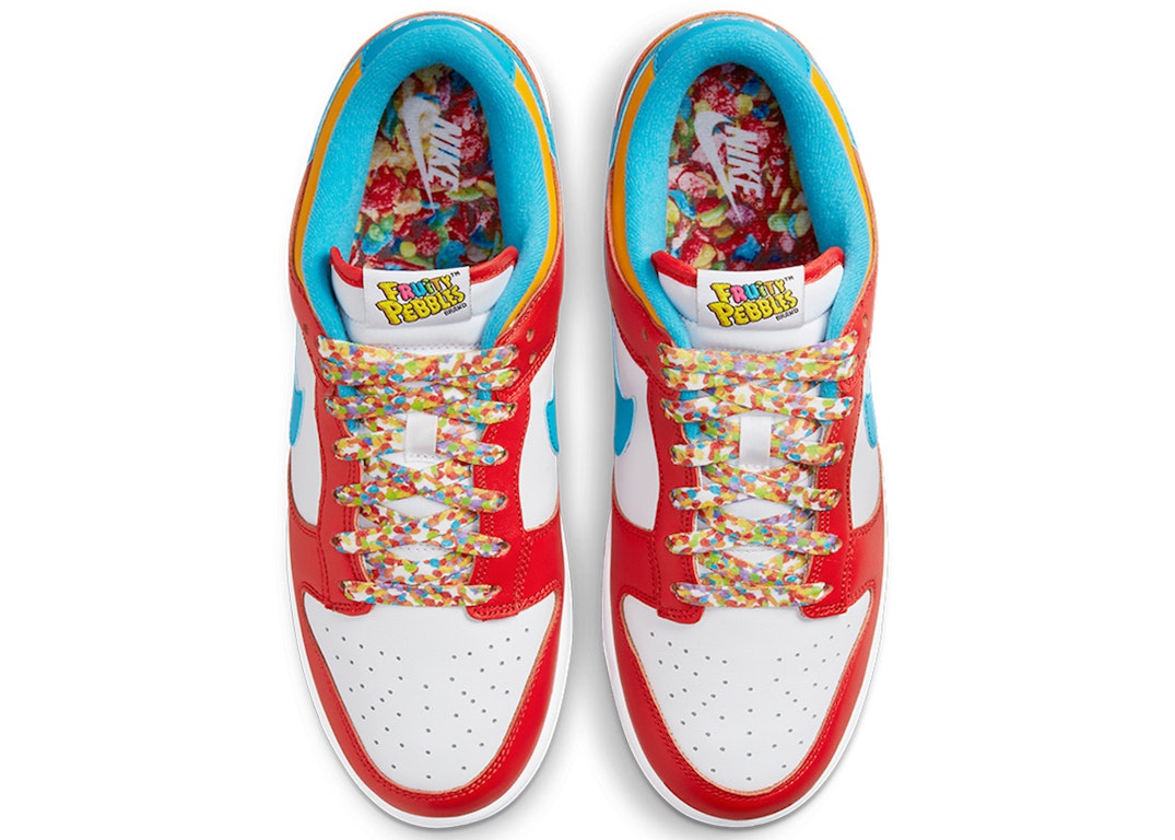 Pre-owned Nike Dunk Low Qs Lebron James Fruity Pebbles In Habanero Red/laser Blue/white