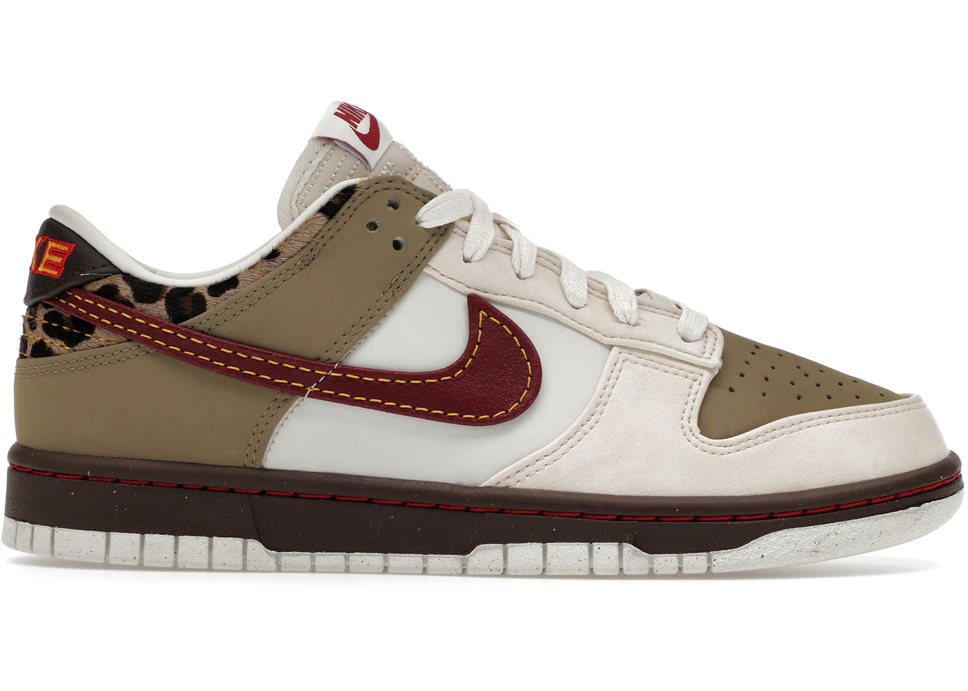 Nike Dunk Low Retro Khaki Team Red Pearl White (Women's)